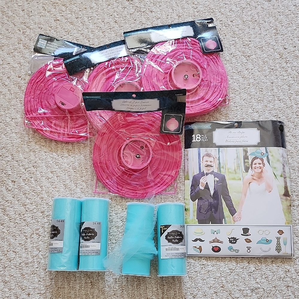 Vibrant Pink and Blue Party Decoration Set